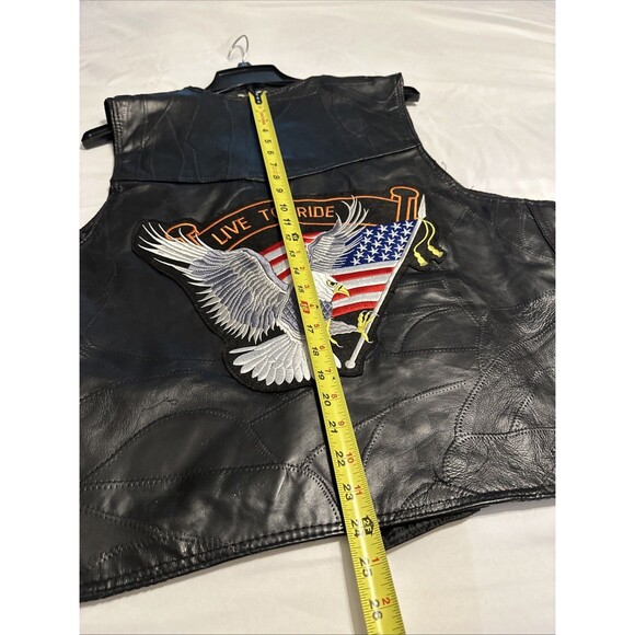 Diamond Plate Buffalo Leather Vest 2XL Live To Ride - Picture 13 of 16